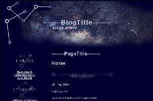 Screenshot of the Blog template with the Orion skin