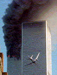 Terrorist hijackers ram second airliner into New York World Trade Center.