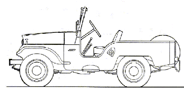 Vista lateral del Jeep