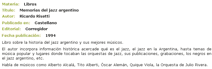 Memorias del Jazz