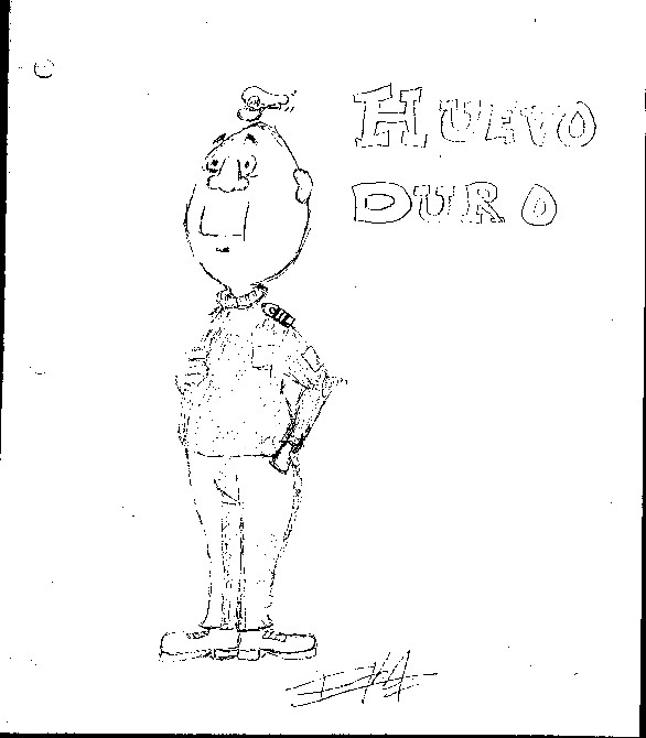 Excelente dibujo original de Esteban (Huevo Duro, el Jefe de Cuerpo de 5to. a&ntilde;o)