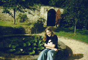Sitting in the garden at our house in Bath