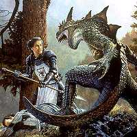 Knight and Dragon 200 x 200 Square
