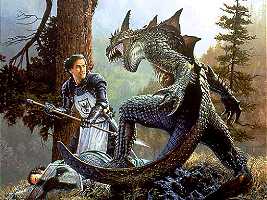 Picture of Knight Battling Dragron