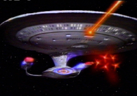 Enterprise-D firing all weapons