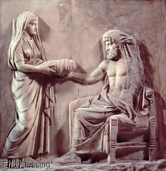 Rhea gives Cronus the wrapped-up stone