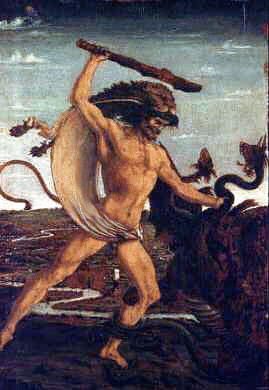 Heracles fights the Hydra