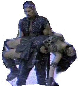 Ares carries his departed loved one to her grave.