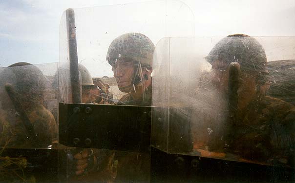 Anti-riot platoon during Internal Security training.