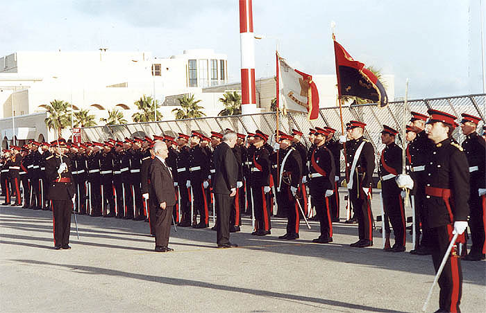 Guard of Honour for Irish Prime Minister Bertie Ahern, January 2001.Copyright  Dept. of Information