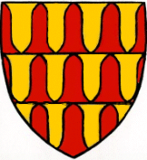 gebrandskilderde glasbeeld van wapen van Robert de Ferrers (1265 oorlede)