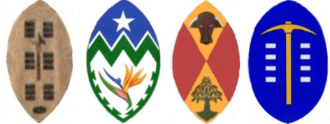the Nguni shields of KwaZulu, KwaZulu-Natal, Ciskei and Gauteng