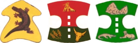 the Sotho and Tswana shields of Lesotho, Bophuthatswana and Qwaqwa