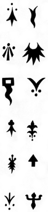 several different ways of drawing ermine spots