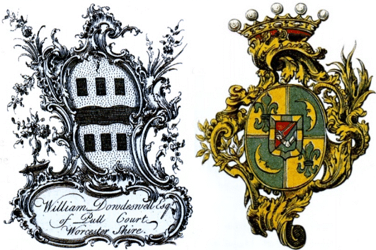 an elaborate armorial display from the rococo period