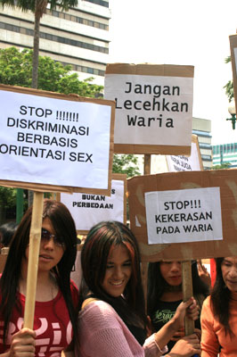 "Stop the violence against transgender persons!"