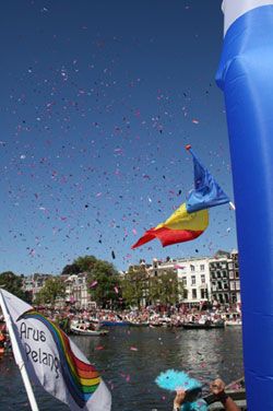 our flag flying in Amsterdam