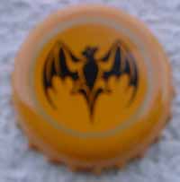 TH114. Beer Cap With Black Bat on Orange Background from Thailand - updated 1st March 2003.