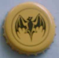 TH105. Beer Cap With Black Bat on Green Background from Thailand.