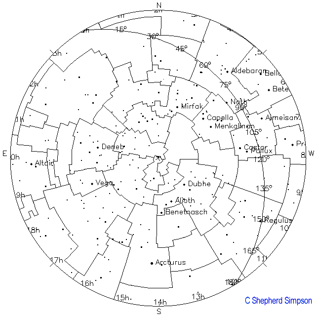 Summer Star Chart Northern Hemisphere