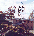 Outdoor cross & monastery