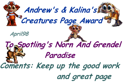 Andrew's and Kalina's Creatures Page