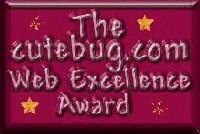 Cutebug's Web Excellence Award