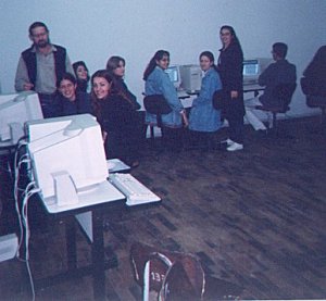 Alunos em processo de produo.