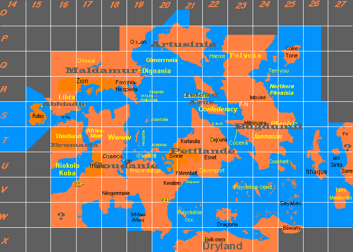 Carte des continents