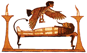 BA HOVERING OVER DECEASED PICTURE