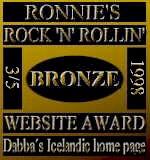 Ronnie's Rock 'N' Rollin' Website Award