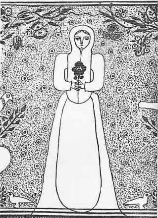 Image:  Drawing of Ephrata Sister