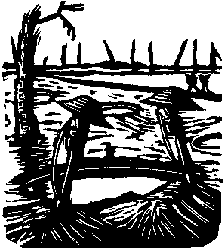 Drawing of Cratered Landscape