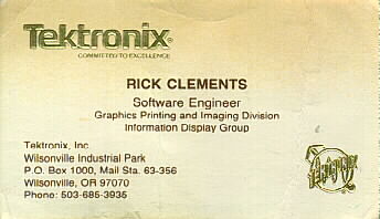 (Tektronix business card)