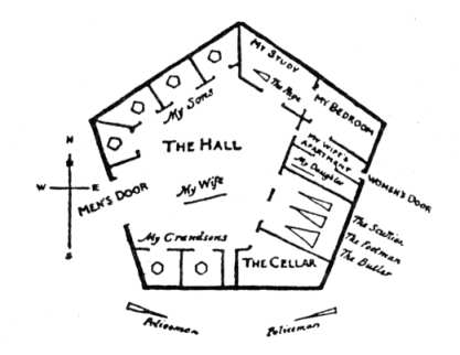 A casa de Mr. Square - desenho do proprio autor, fac-simile da edicao de 1884
