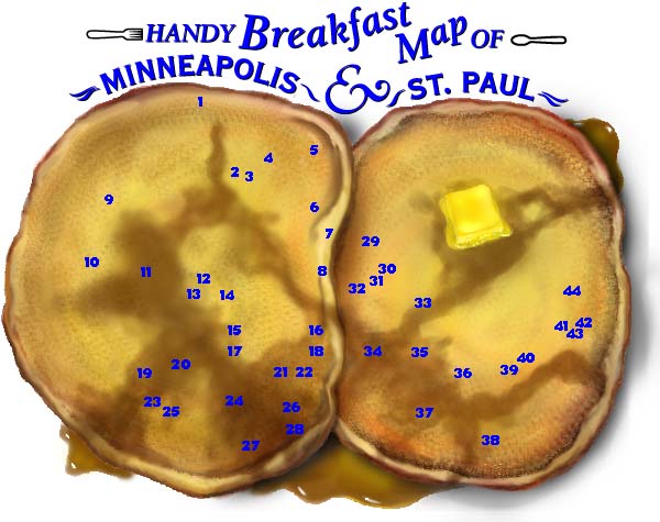 Breakfast Map of Twin Cities