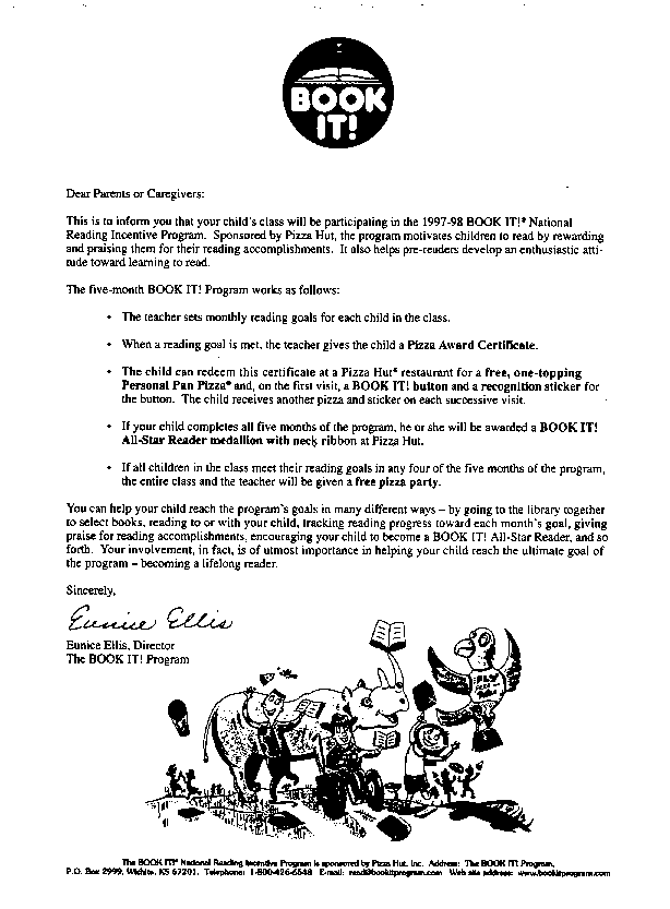 description of the 'Book It' program