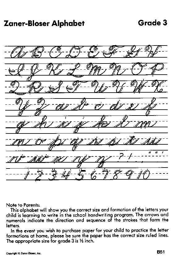 examples of the cursive alaphabet