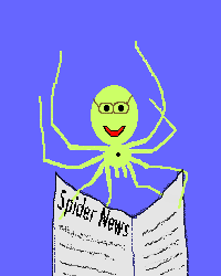 Spider reading newspaper