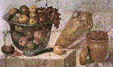 Roman painting of food on a table