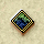 bullet diamond-shaped gold frame shiny bluegreen interior