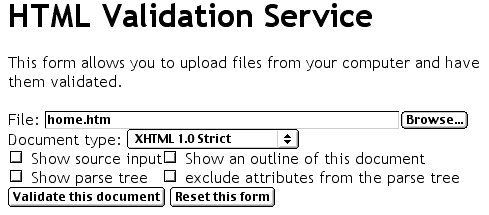 W3C validation form