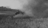burning russian target tank