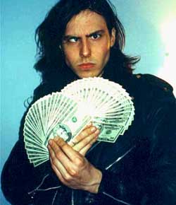 Andrew WK with cash