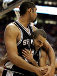 Duncan and Parker hug
