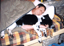 Dad and Trapper catch ZZZs