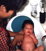 Osheans first bath