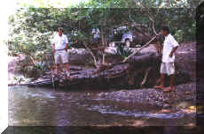Another view of the locomotive from a mine that was left on a river bed many years ago