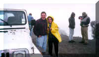 Alfredo and Monica having a blast and freezing to death! We're glad Monica got the guts to make it to the top