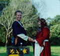 Sir Rufus & Lady Meg on their wedding day